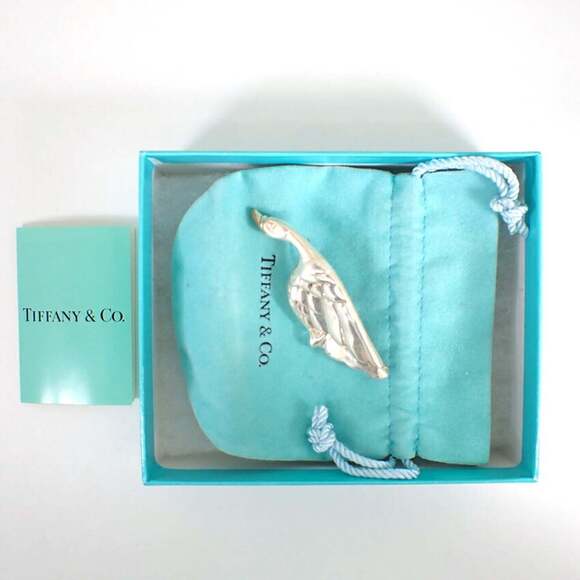 Tiffany & Co. Vintage Sterling Silver Gingko Leaf Pin  TIFFANY Silver Brooch
